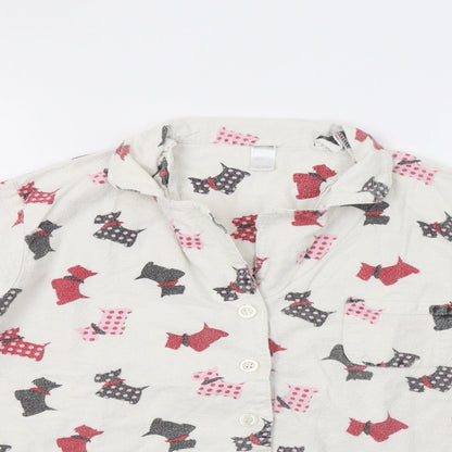 Preworn Womens White   Top Pyjama Top Size 12  - Dog Print