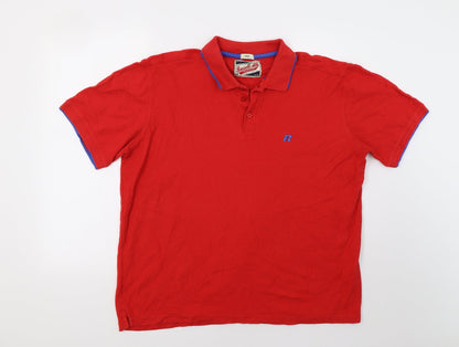 Russell Athletic Mens Red    Polo Size L