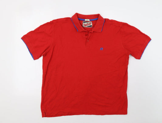 Russell Athletic Mens Red    Polo Size L