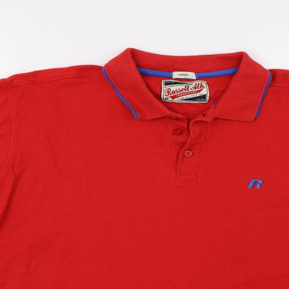 Russell Athletic Mens Red    Polo Size L