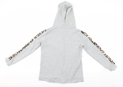 Preworn Womens Grey Animal Print  Full Zip Hoodie Size S