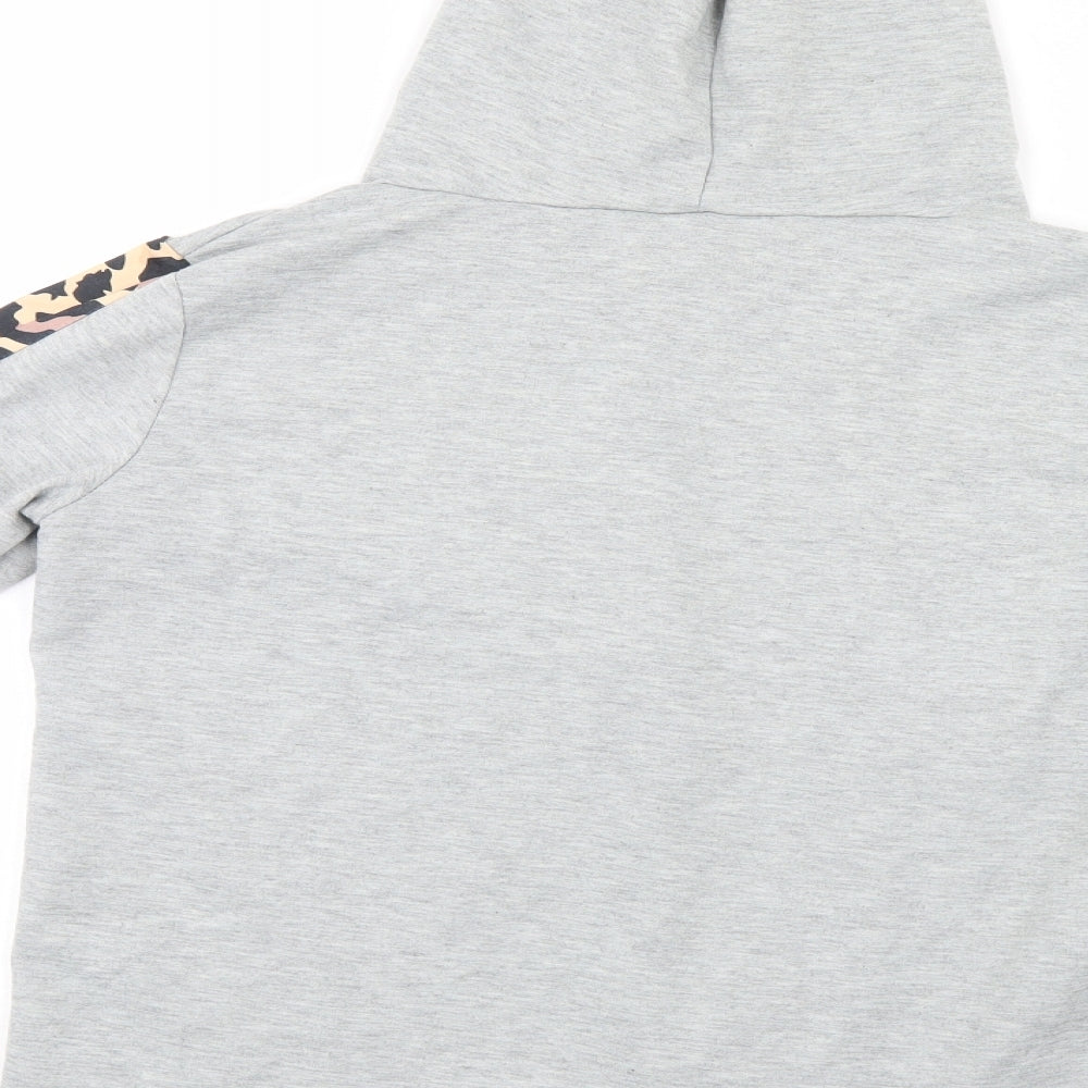 Preworn Womens Grey Animal Print  Full Zip Hoodie Size S