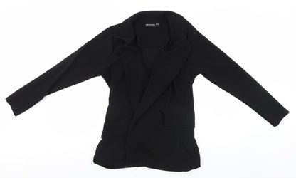 Womens UK Size 12 PRETTYLITTLETHING Black Overcoat
