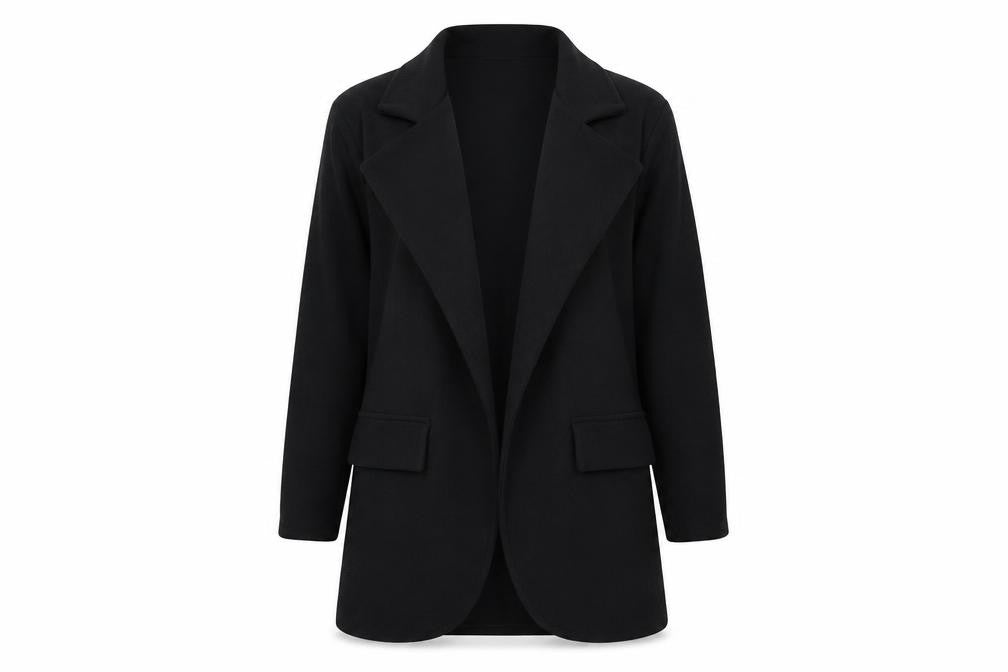 Womens UK Size 12 PRETTYLITTLETHING Black Overcoat