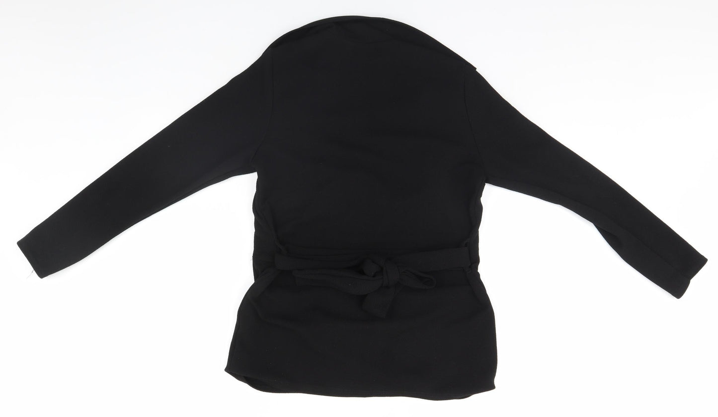 Womens UK Size 12 PRETTYLITTLETHING Black Overcoat