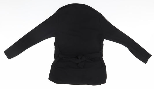 Womens UK Size 12 PRETTYLITTLETHING Black Overcoat