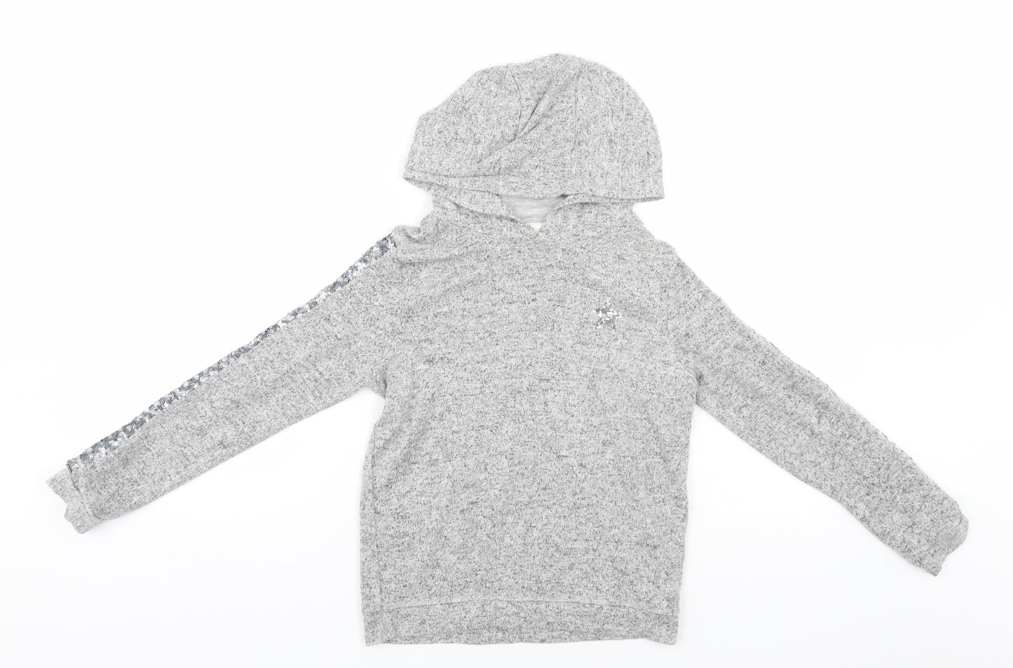 F&F Girls Grey   Pullover Hoodie Size 9-10 Years  - Star