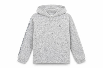 Front view of F&F girls’ grey pullover hoodie, size 9-10, years - star