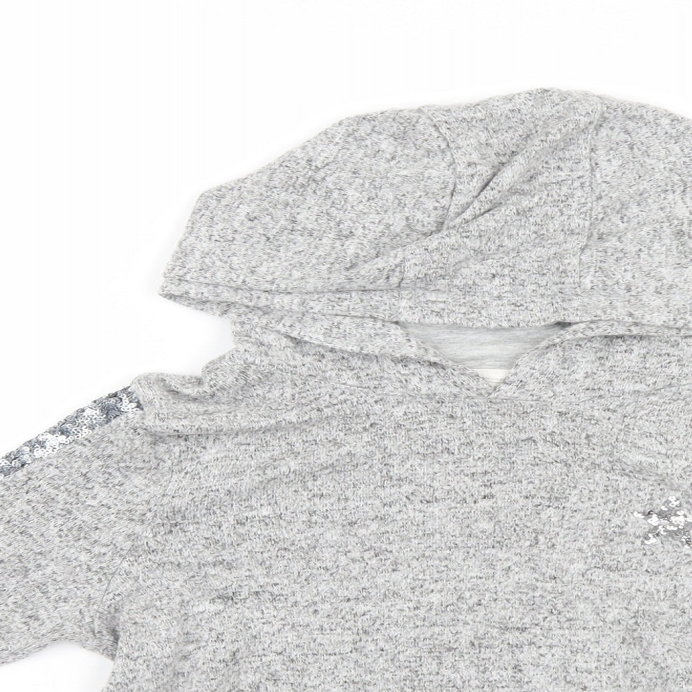 F&F Girls Grey   Pullover Hoodie Size 9-10 Years  - Star