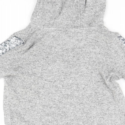 F&F Girls Grey   Pullover Hoodie Size 9-10 Years  - Star
