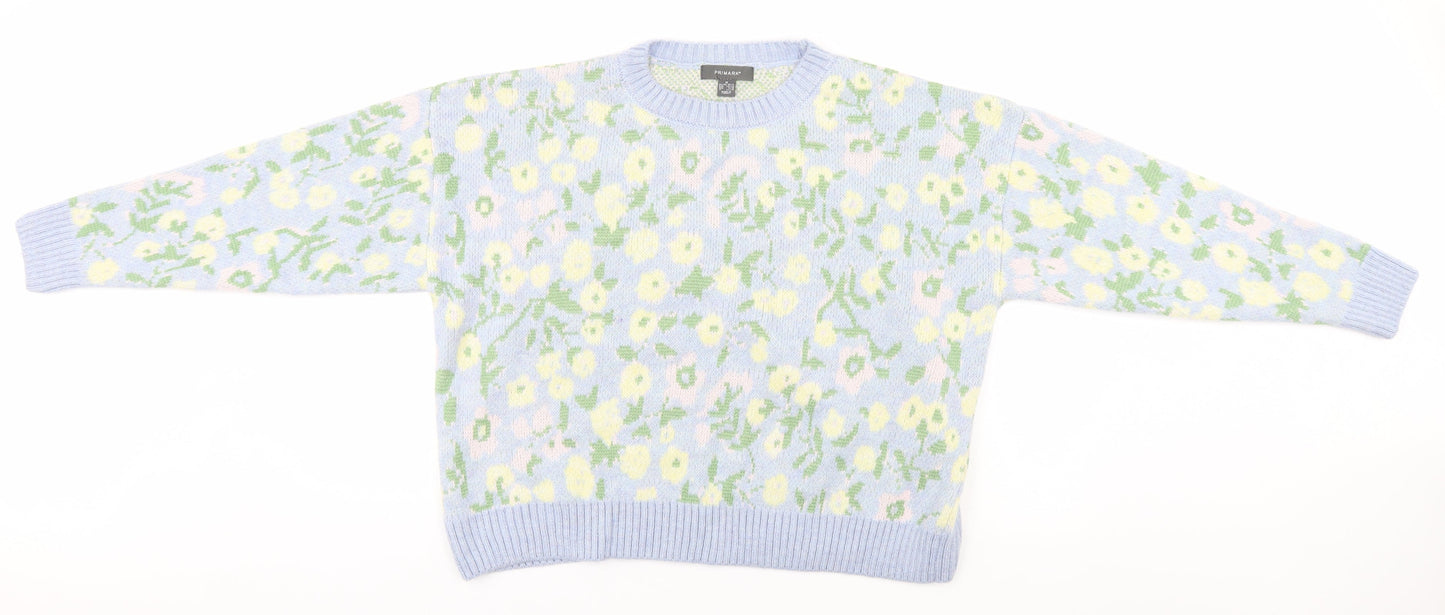 Primark Womens Blue Floral  Pullover Jumper Size 12