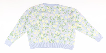 Primark Womens Blue Floral  Pullover Jumper Size 12