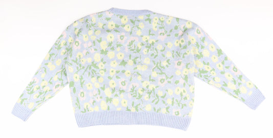 Primark Womens Blue Floral  Pullover Jumper Size 12