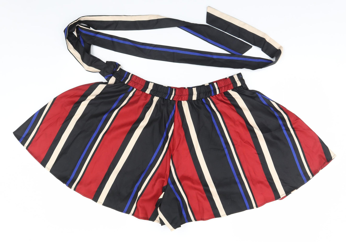 SheIn Womens Red Striped  A-Line Skort Size XL