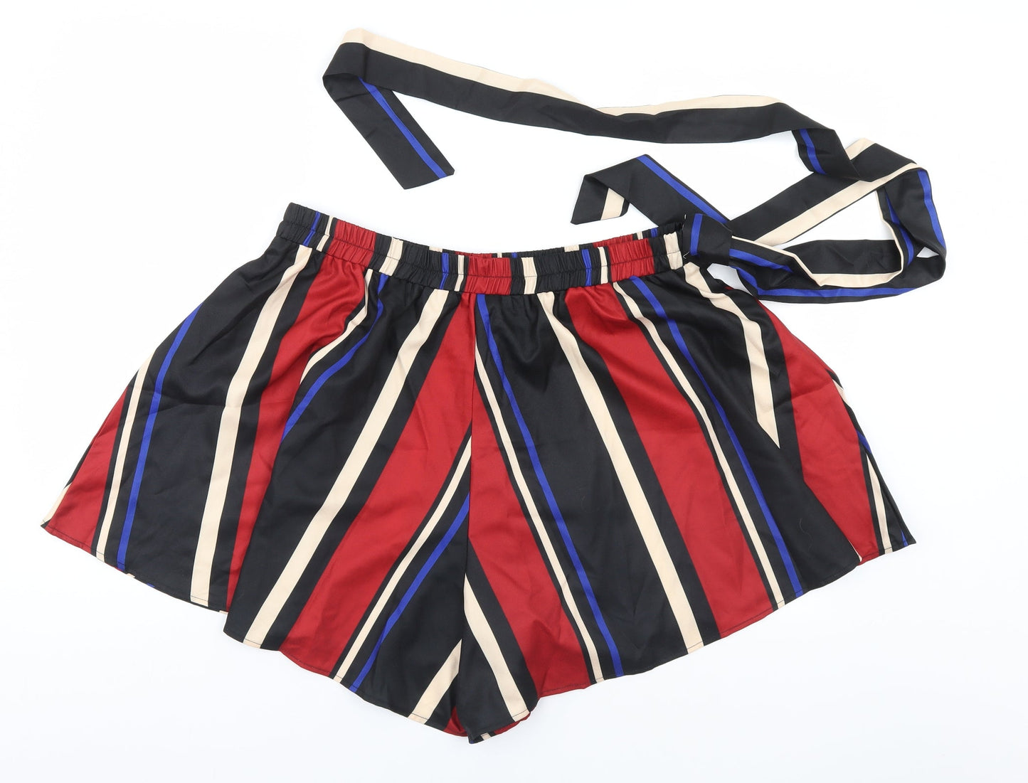 SheIn Womens Red Striped  A-Line Skort Size XL