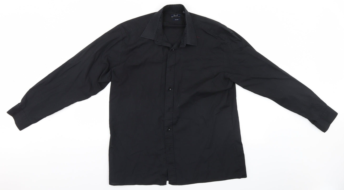 Womens UK Size 16 Premier Black Basic Button-Up