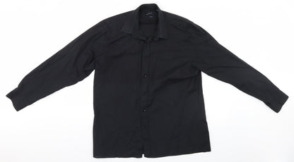 Womens UK Size 16 Premier Black Basic Button-Up