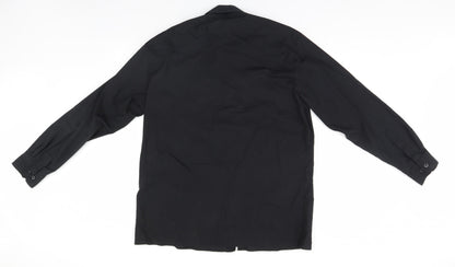 Womens UK Size 16 Premier Black Basic Button-Up