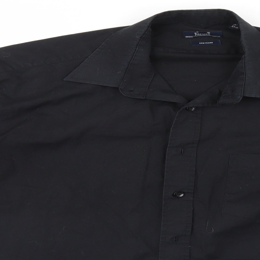 Womens UK Size 16 Premier Black Basic Button-Up