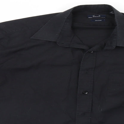 Womens UK Size 16 Premier Black Basic Button-Up