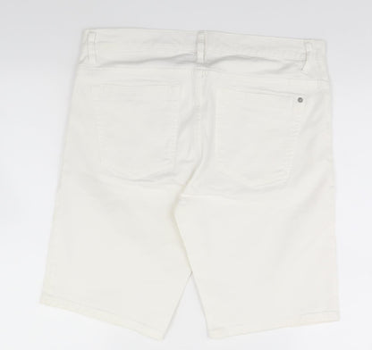 H&M Womens White   Dungaree Shorts Shorts Size 32