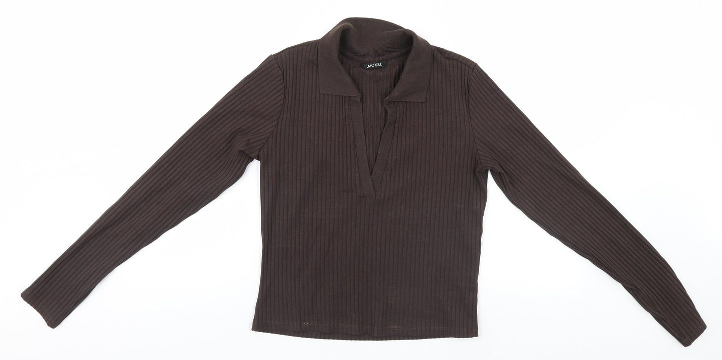MONKL Mens Brown Striped   T-Shirt