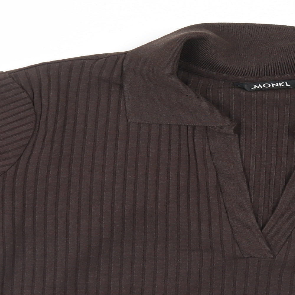 MONKL Mens Brown Striped   T-Shirt