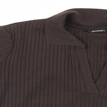 MONKL Mens Brown Striped   T-Shirt
