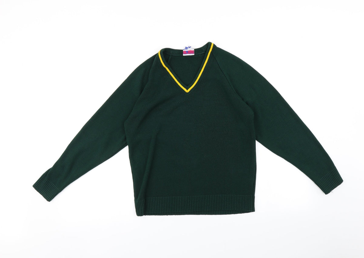 Additional front view of Uni Form women’s green jumper, size UK 6
