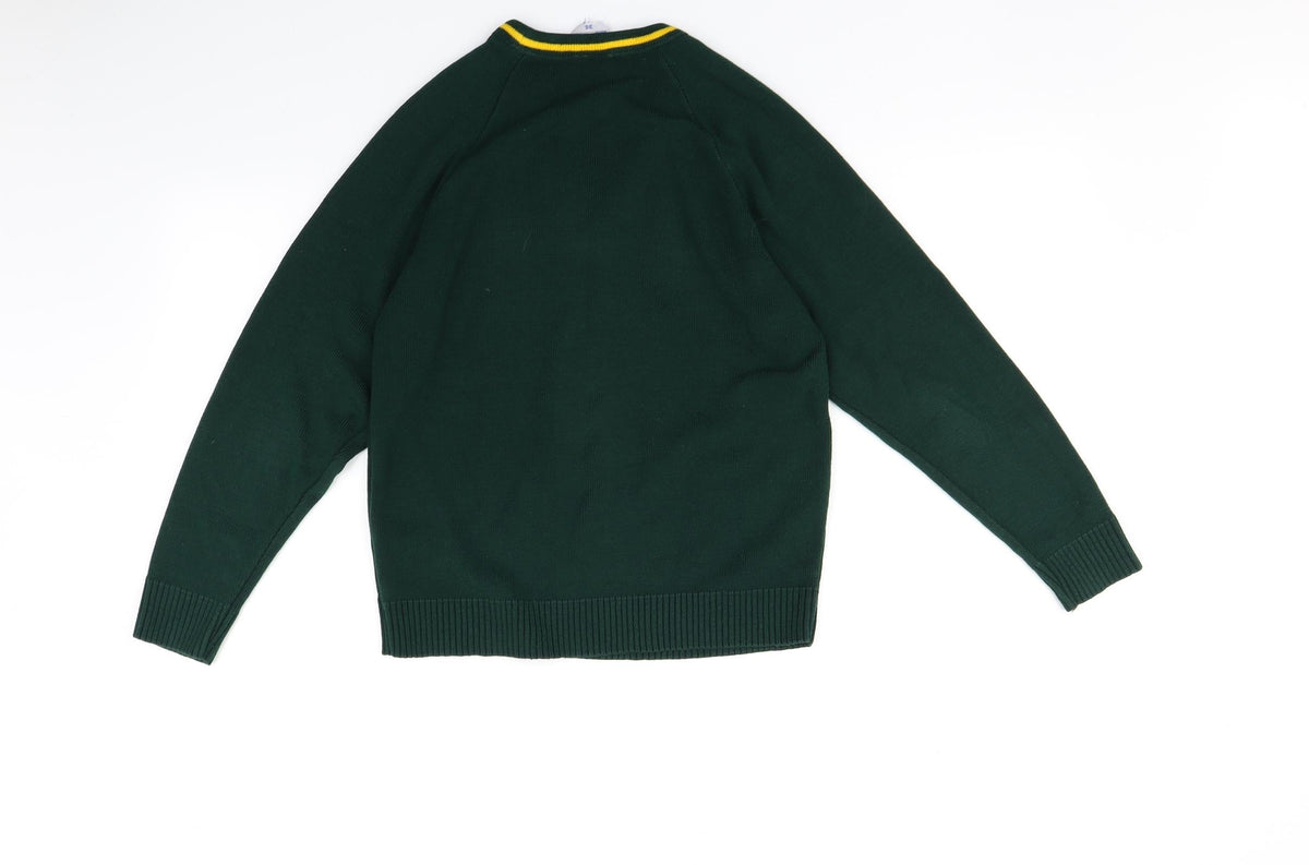 Back view of Uni Form women’s green jumper, size UK 6