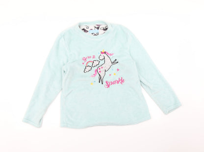 Born to sparkle Womens Blue    Pyjama Top Size 12  - Unicorn