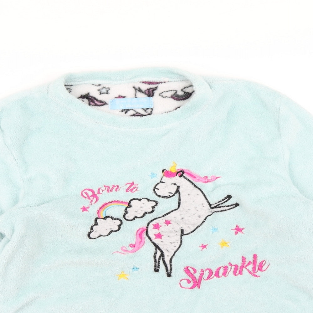 Born to sparkle Womens Blue    Pyjama Top Size 12  - Unicorn