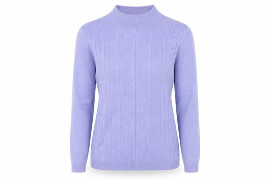 Front view of Poppy women’s purple jumper, size UK 10
