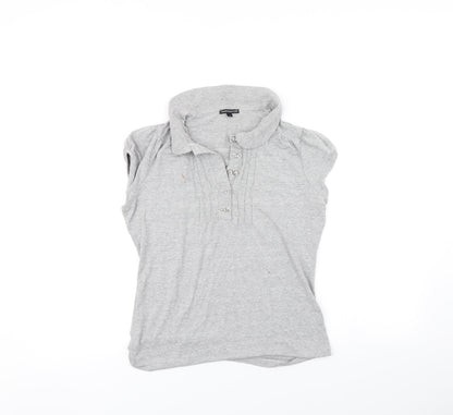Womens UK Size 12 Marks and Spencer Grey Basic Polo