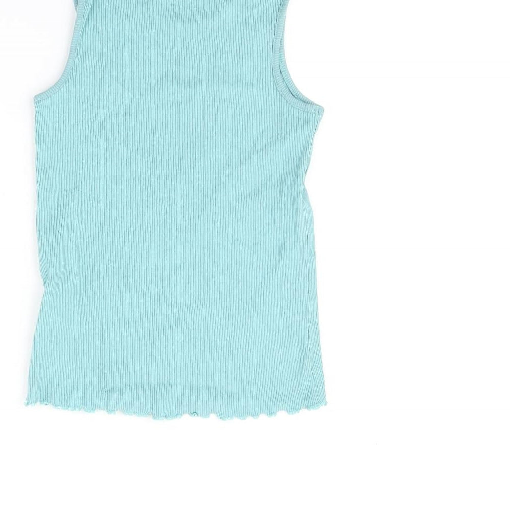 Marks and Spencer Girls Blue   Basic T-Shirt Size 8-9 Years