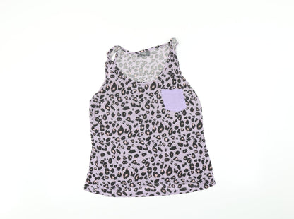 Studio Womens Purple Animal Print  Top Pyjama Top Size 8