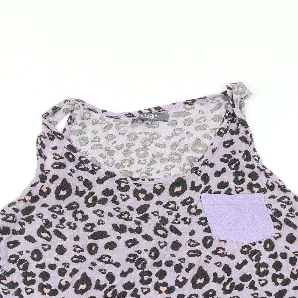 Studio Womens Purple Animal Print  Top Pyjama Top Size 8