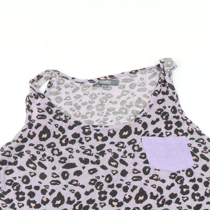 Studio Womens Purple Animal Print  Top Pyjama Top Size 8