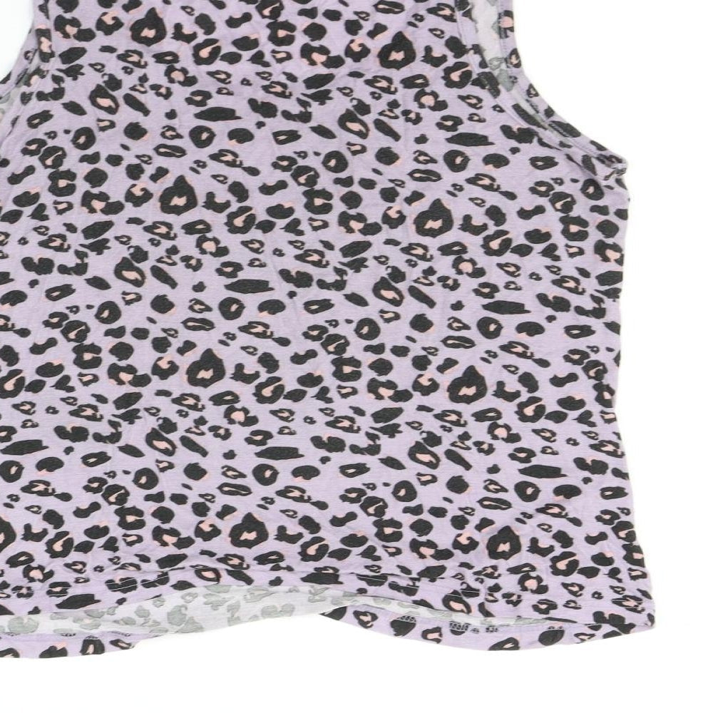 Studio Womens Purple Animal Print  Top Pyjama Top Size 8