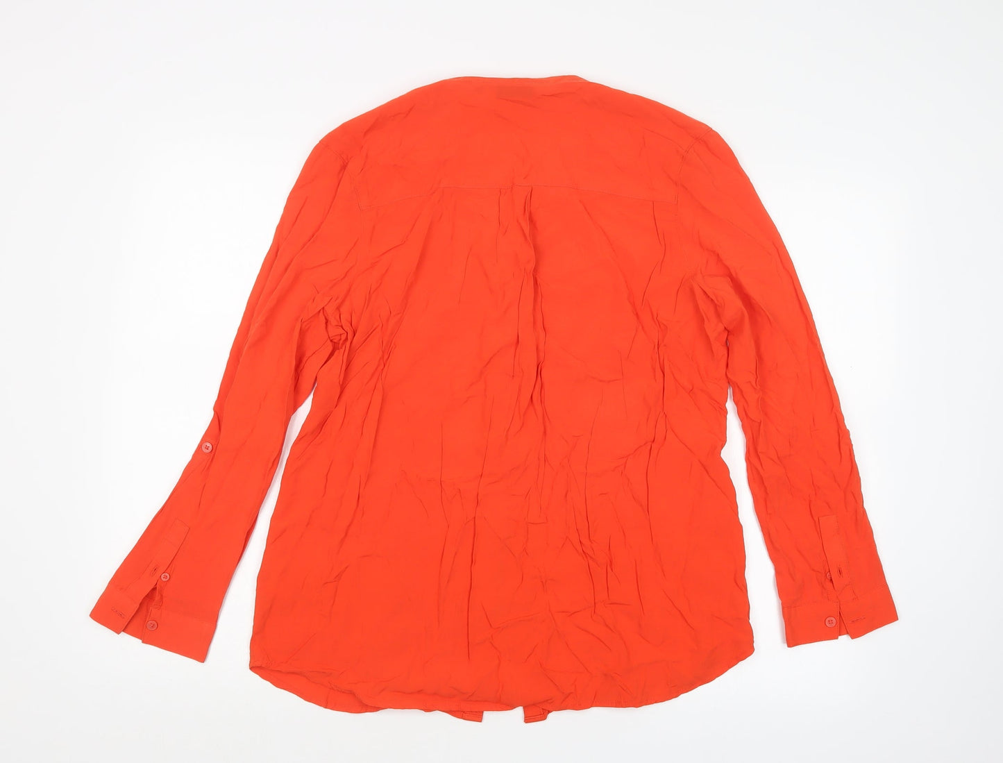 Womens UK Size 12 Peacocks Orange Basic Button-Up