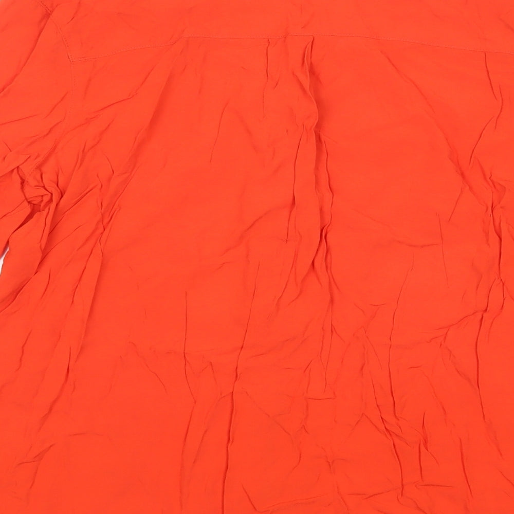 Womens UK Size 12 Peacocks Orange Basic Button-Up
