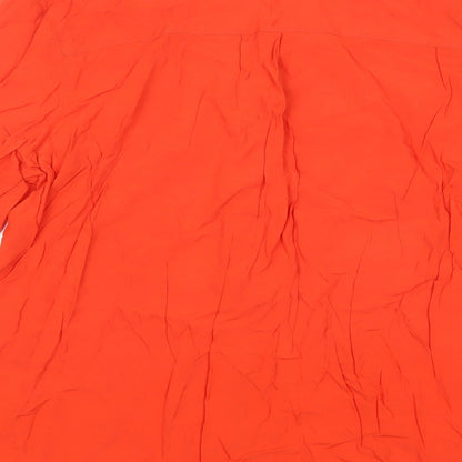 Womens UK Size 12 Peacocks Orange Basic Button-Up