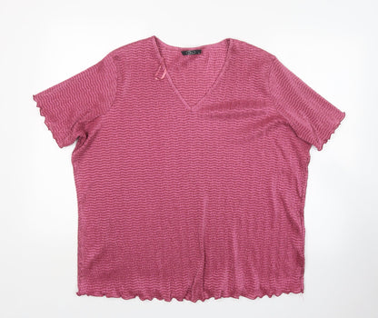 Womens UK Size XL BM Pink Basic Blouse