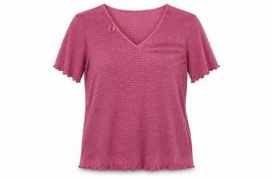 Front view of Bonmarché women’s pink basic blouse, size XL
