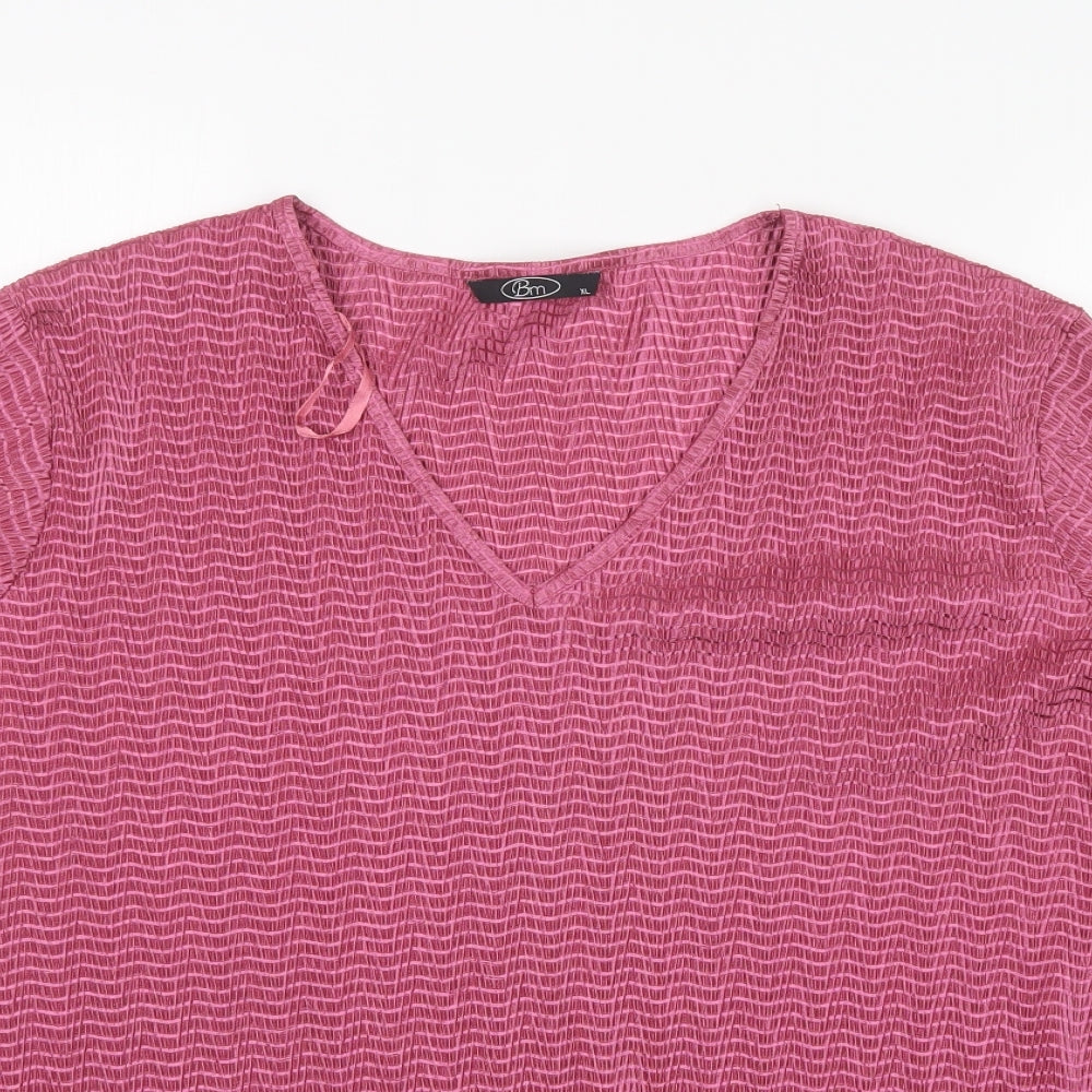 Womens UK Size XL BM Pink Basic Blouse