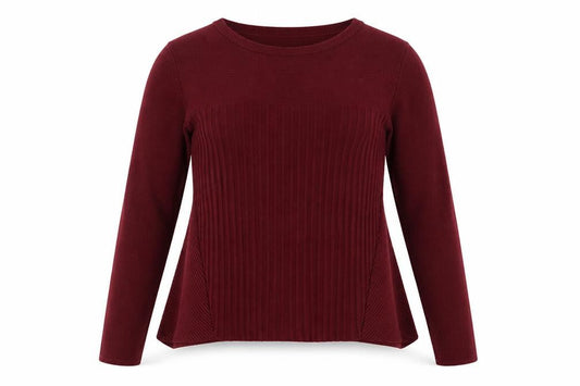Front view of Miss Selfridge women’s red jumper, size UK 10