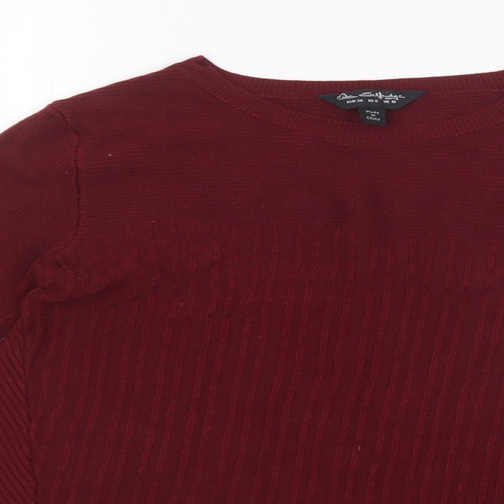 Womens UK Size 10 Miss Selfridge Red Pullover Jumper
