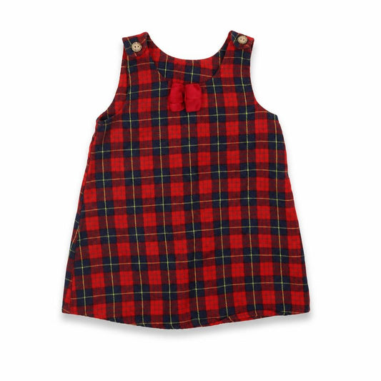 PatPat Girls Multicoloured Plaid  Pinafore/Dungaree Dress  Size 12-18 Months
