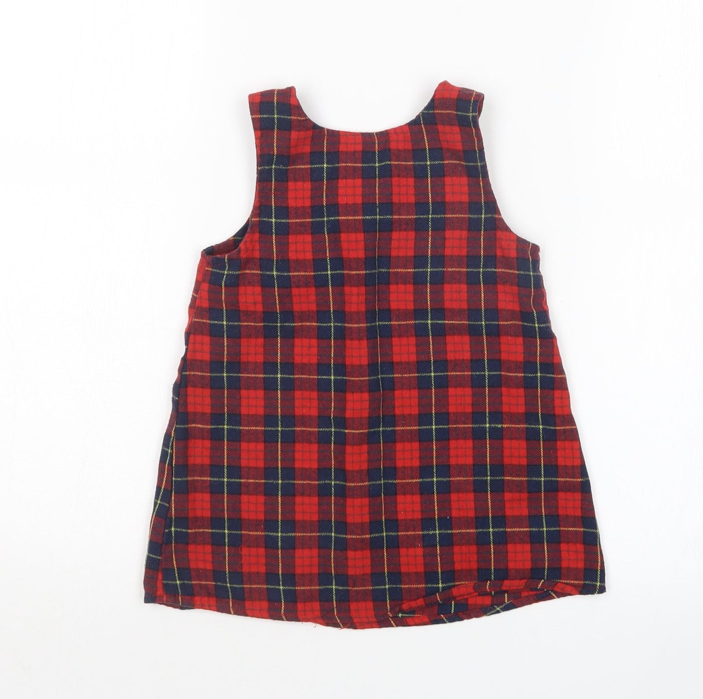 PatPat Girls Multicoloured Plaid  Pinafore/Dungaree Dress  Size 12-18 Months