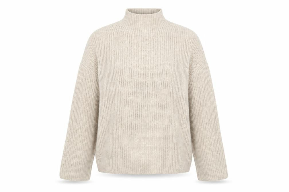 Womens UK Size S Villa Beige Pullover Jumper